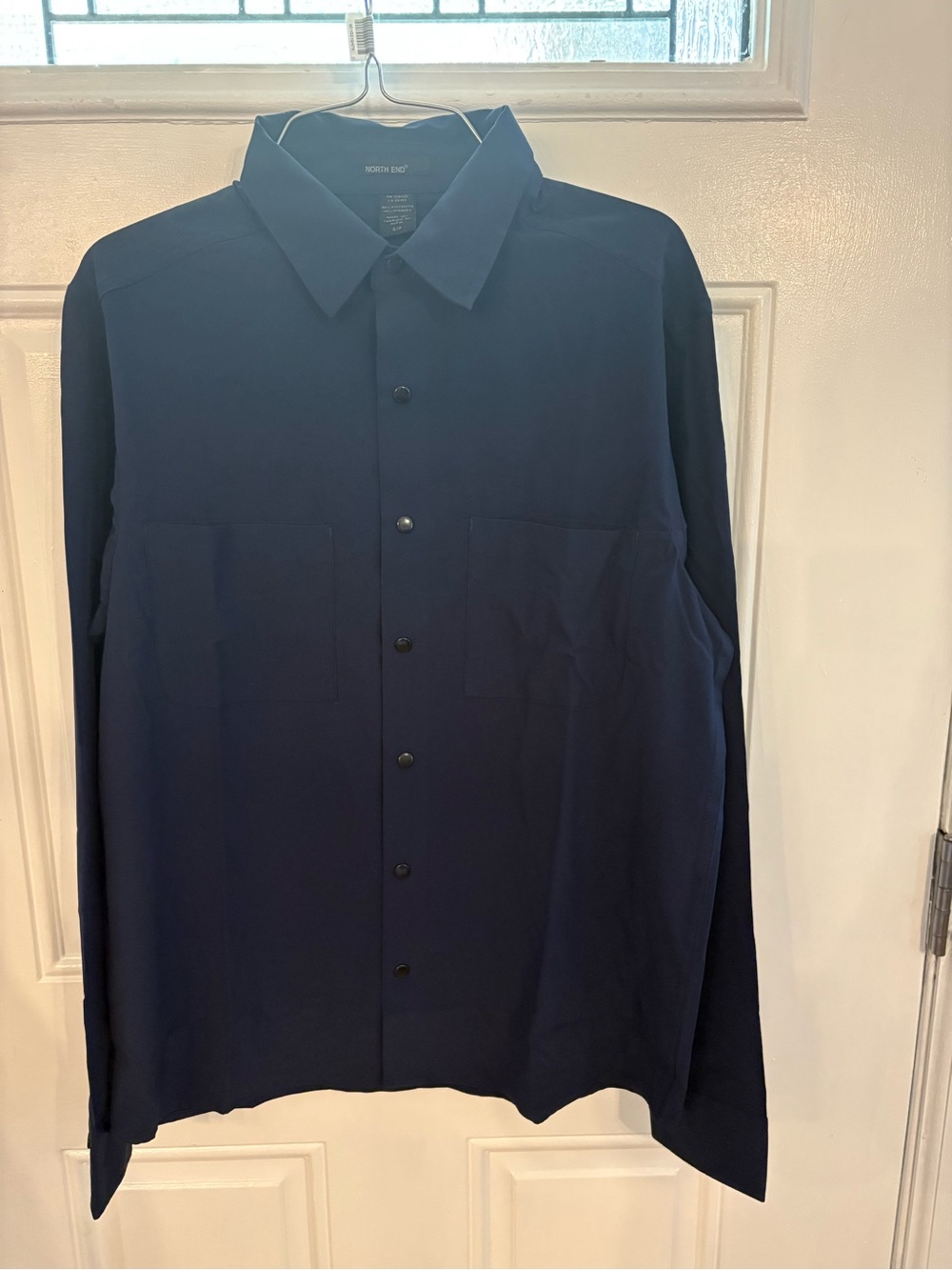 Men's Classic Navy Long-Sleeve Button Shirt